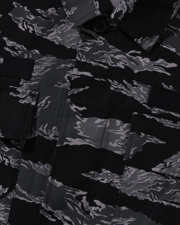 Bape Tiger Camo Relaxed Fit Military Kosele Panske Čierne | SK-6738