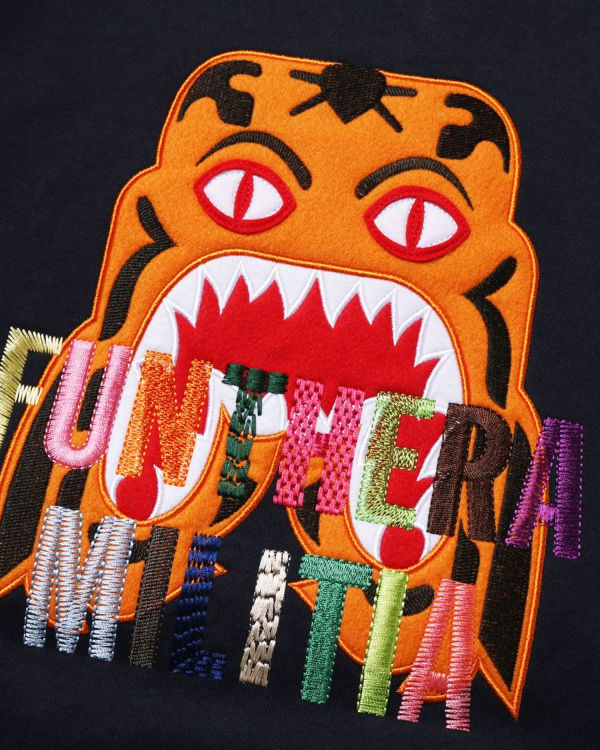 Bape Tiger Embroidery Crewneck Mikiny Panske Námornícka Modrá Modre | SK-8026