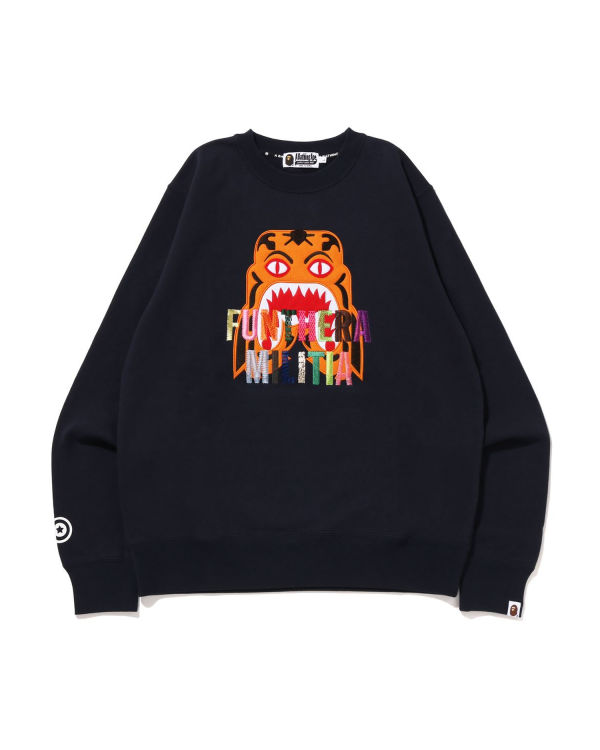 Bape Tiger Embroidery Crewneck Mikiny Panske Námornícka Modrá Modre | SK-8026