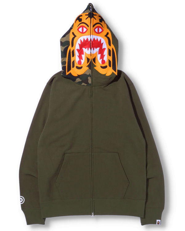 Bape Tiger Full Zip Mikiny S Kapucňou Panske Zelene | SK-6039