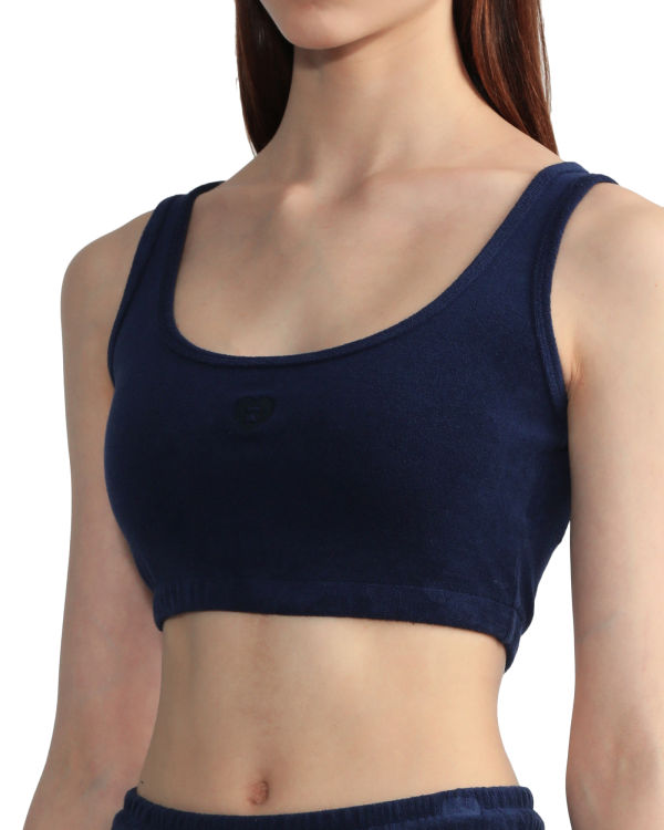 Bape Towelling crop Vesty Damske Námornícka Modrá Modre | SK-0741