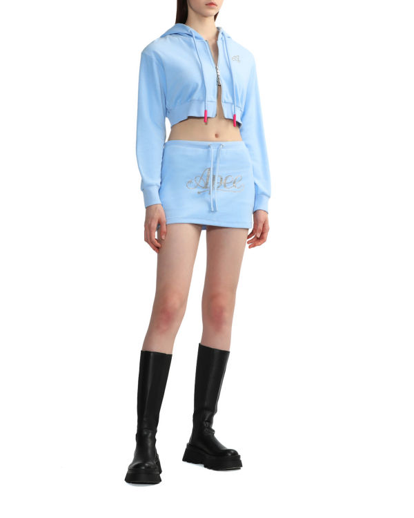Bape Towelling zip-up crop Mikiny S Kapucňou Damske Modre | SK-4760