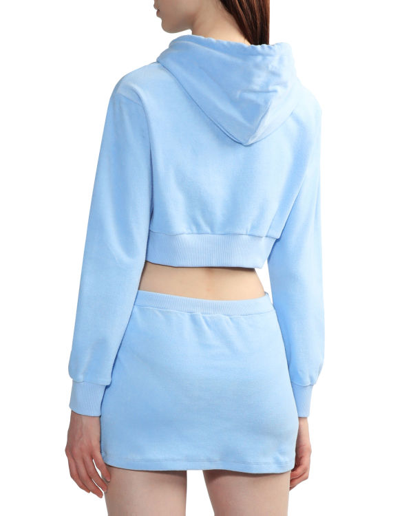 Bape Towelling zip-up crop Mikiny S Kapucňou Damske Modre | SK-4760