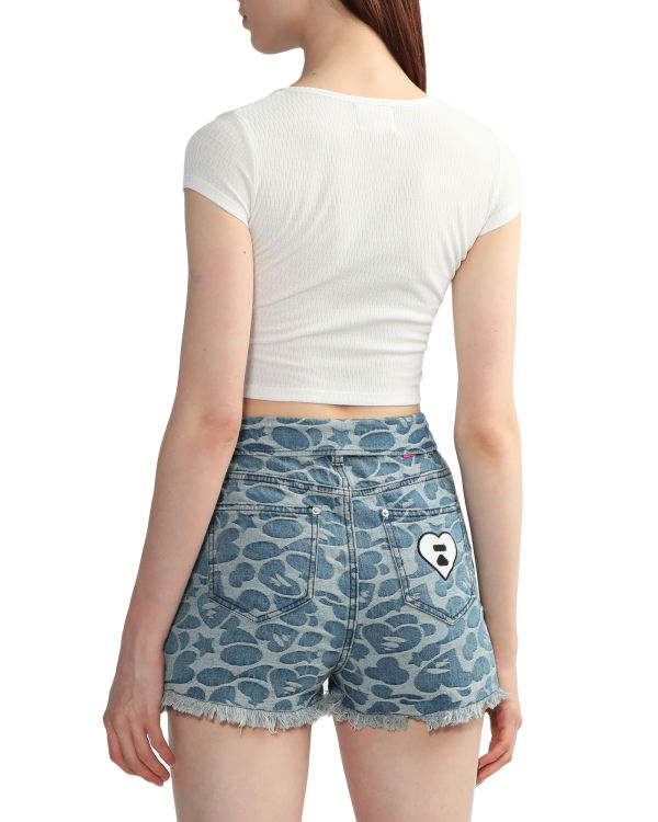Bape V-neck crop Blúzky Damske Biele | SK-7592