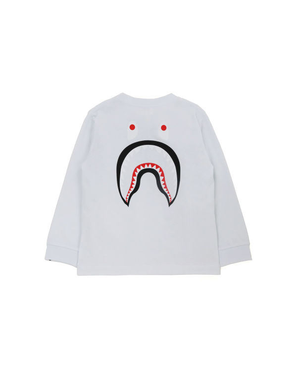 Bape WGM Shark L/S Tricko Detske Biele | SK-2859