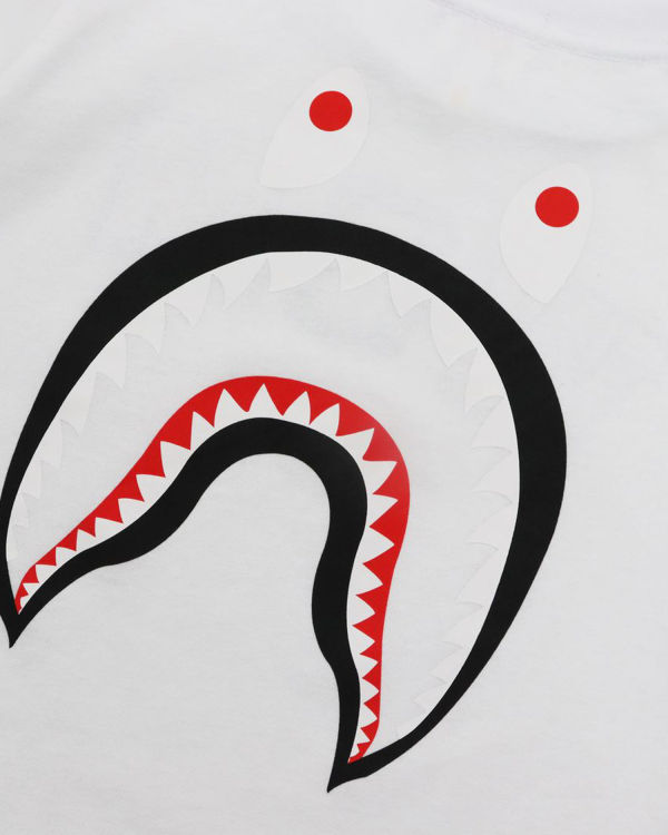 Bape WGM Shark L/S Tricko Detske Biele | SK-2859