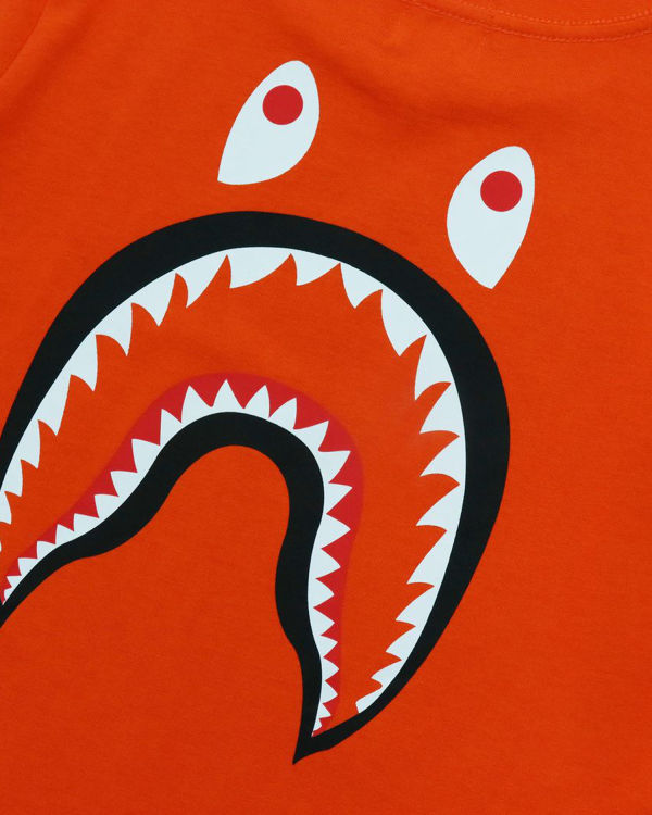 Bape WGM Shark L/S Tricko Detske Oranžové | SK-8543