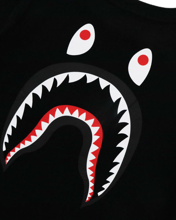 Bape WGM Shark L/S Tricko Detske Čierne | SK-9431