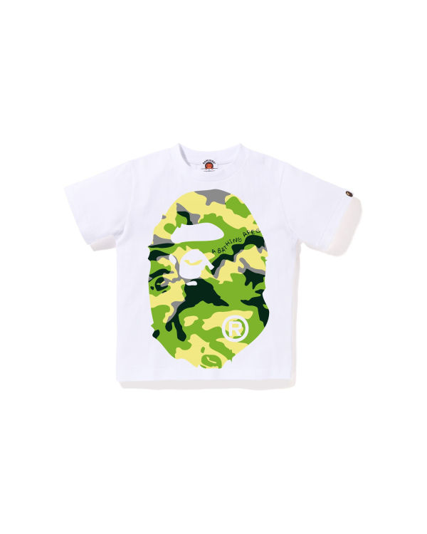 Bape Woodland Camo Big Ape Head Tricko Detske Biele | SK-9320
