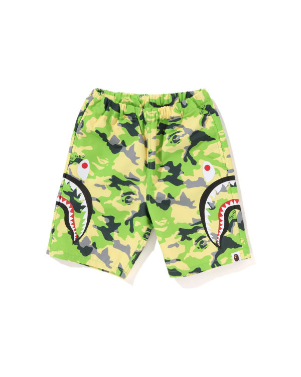 Bape Woodland Camo Side Shark Beach Sortky Detske Zelene | SK-6801