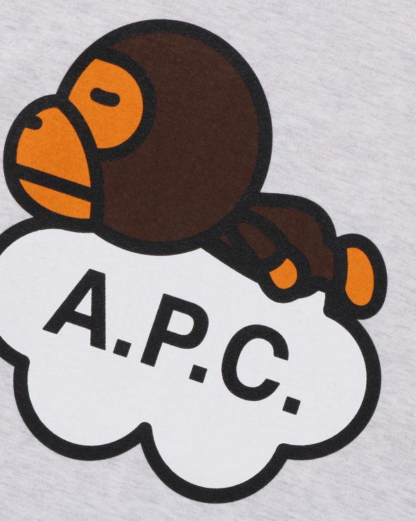 Bape X A.P.C. Milo Siroke Topanky Tricko Damske Siva | SK-3826