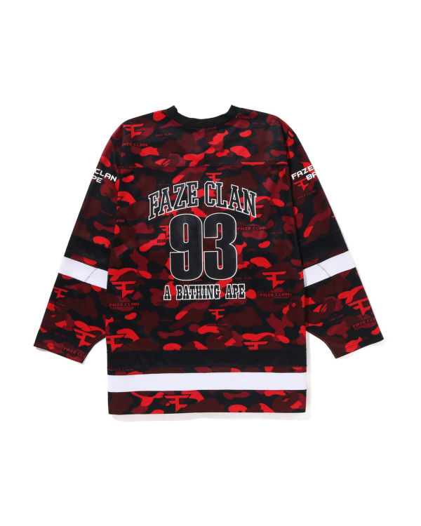 Bape X Faze Clan Hockey L/S Tricko Panske Svetlo Červené | SK-9148