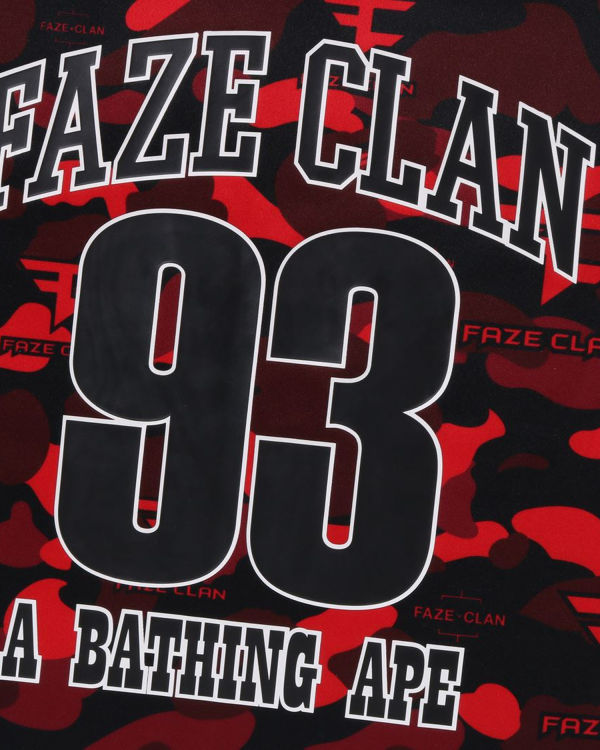Bape X Faze Clan Hockey L/S Tricko Panske Svetlo Červené | SK-9148