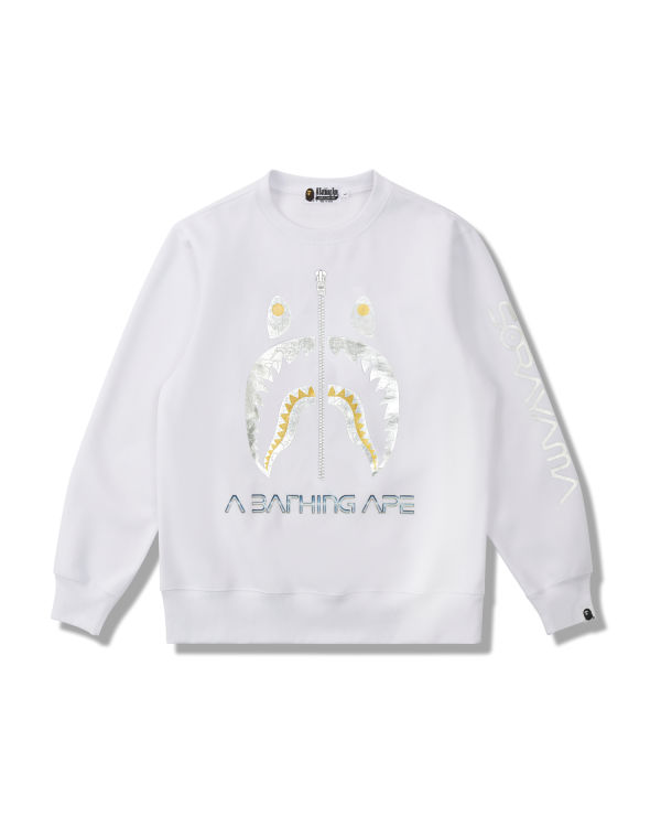 Bape X Hajime Sorayama Shark Crewneck Mikiny Panske Biele | SK-4728