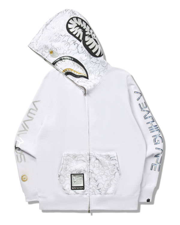 Bape X Hajime Sorayama Shark Full Zip Mikiny S Kapucňou Panske Biele | SK-4971