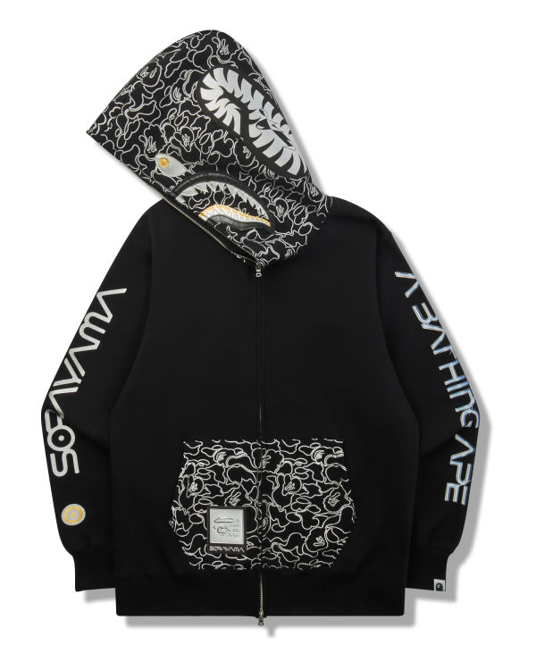 Bape X Hajime Sorayama Shark Full Zip Mikiny S Kapucňou Panske Čierne | SK-9824