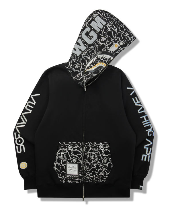 Bape X Hajime Sorayama Shark Full Zip Mikiny S Kapucňou Panske Čierne | SK-9824