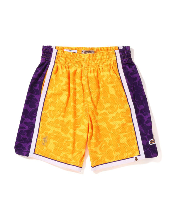 Bape X M&N Los Angeles Lakers Jersey Sortky Panske Žlté | SK-2095