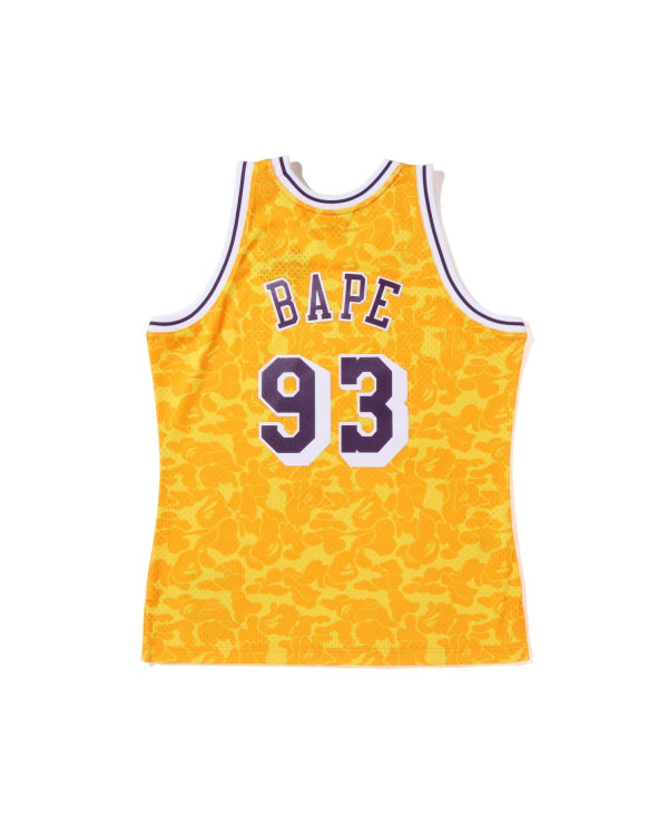 Bape X M&N Los Angeles Lakers Jersey Tricko Panske Žlté | SK-6435
