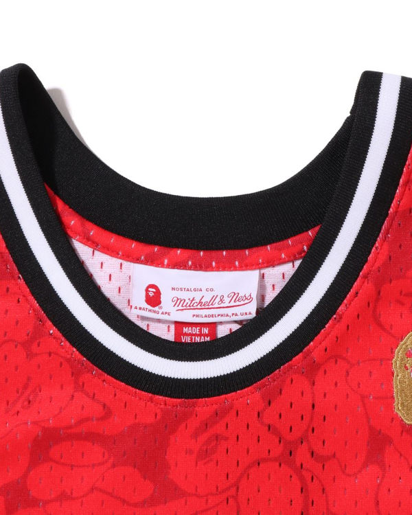 Bape X M&N Miami Heat Jersey Tricko Panske Svetlo Červené | SK-0271