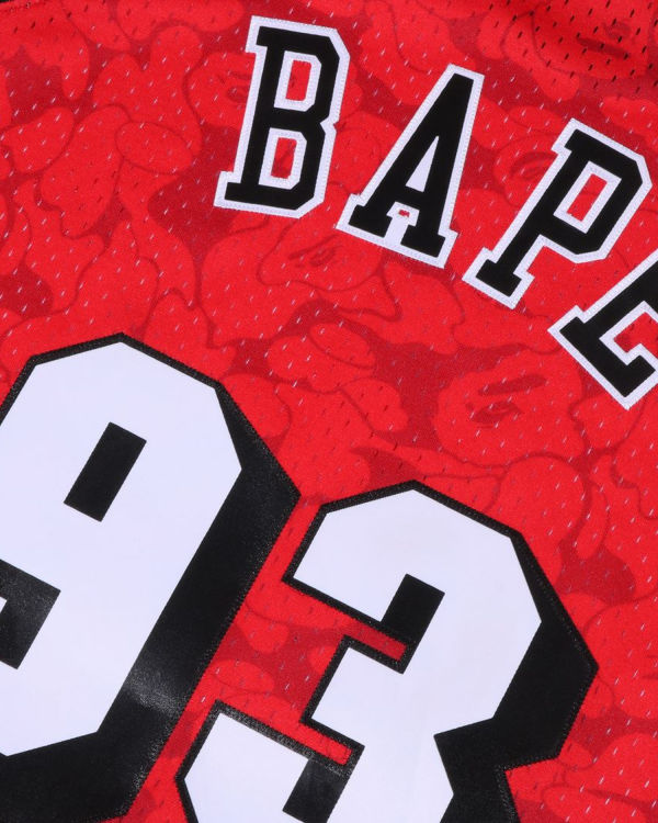 Bape X M&N Miami Heat Jersey Tricko Panske Svetlo Červené | SK-0271