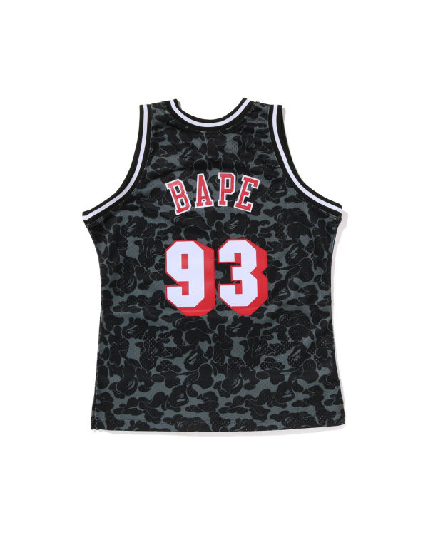 Bape X M&N Miami Heat Jersey Tricko Panske Čierne | SK-3987