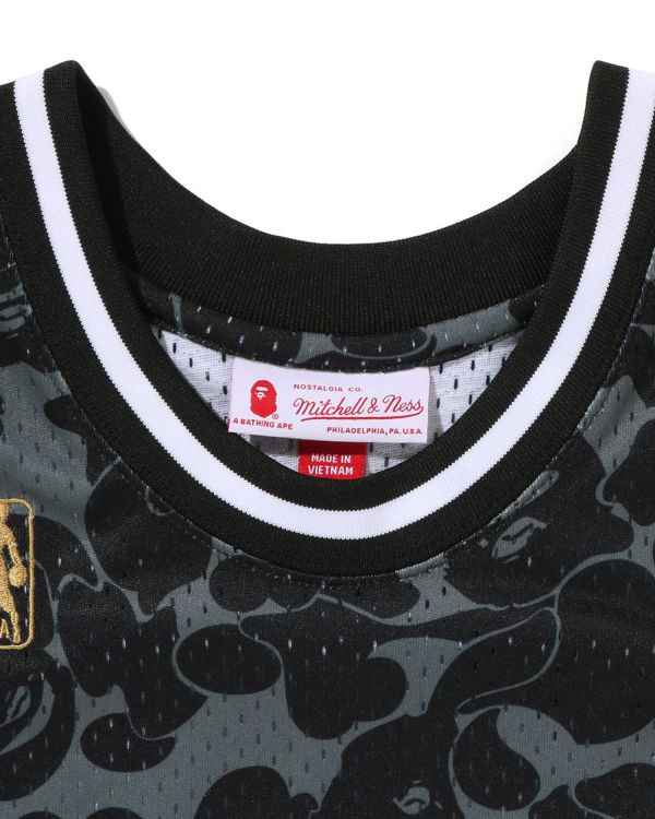 Bape X M&N Miami Heat Jersey Tricko Panske Čierne | SK-3987