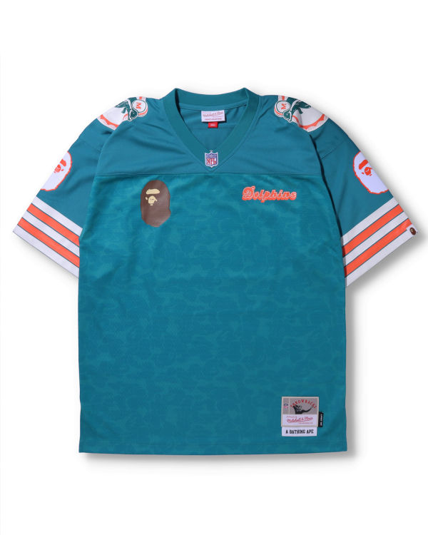 Bape X M&N NFL Miami Dolphins Legacy Jersey Tricko Panske Mätové | SK-5064