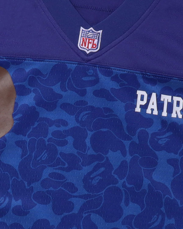 Bape X M&N NFL New England Patriots Legacy Jersey Tricko Panske Modre | SK-5318