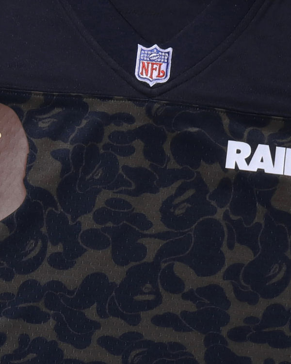 Bape X M&N NFL Oakland Raiders Legacy Jersey Tricko Panske Čierne | SK-5179