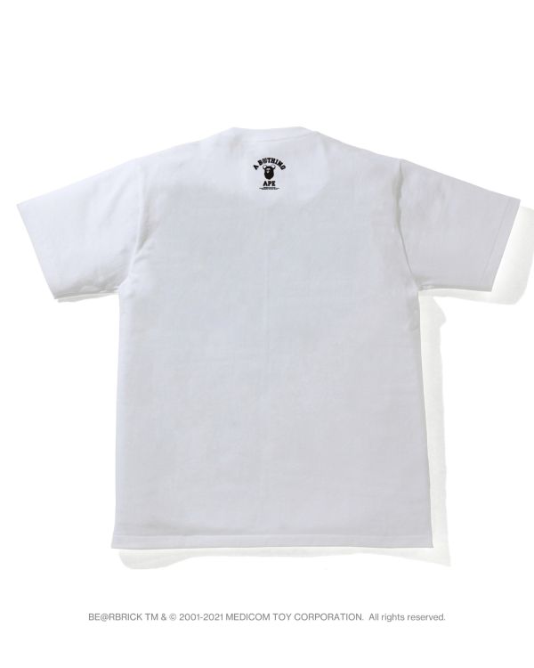 Bape X Medicom Toy Camo BE@R College Tricko Panske Biele | SK-5289