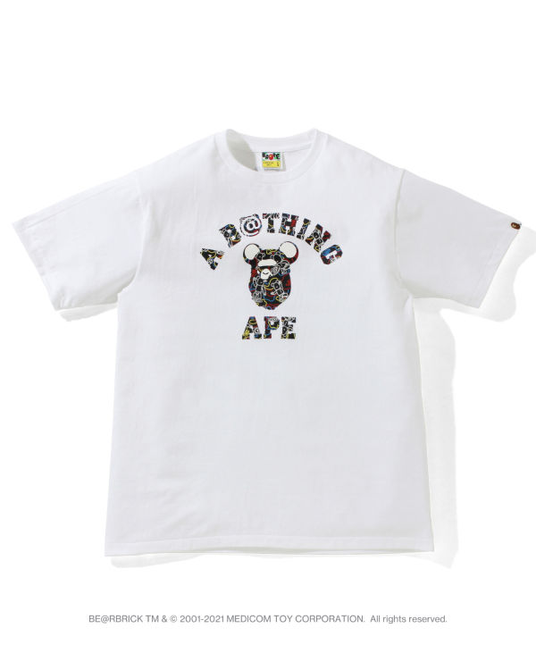 Bape X Medicom Toy Camo BE@R College Tricko Panske Biele | SK-5289