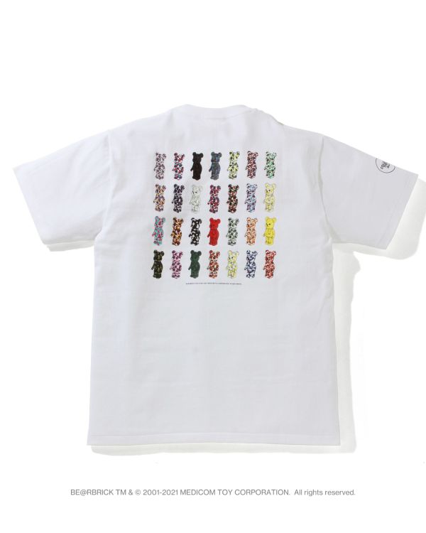 Bape X Medicom Toy Camo BE@R Tricko Panske Biele | SK-1024