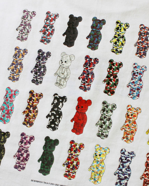 Bape X Medicom Toy Camo BE@R Tricko Panske Biele | SK-1024