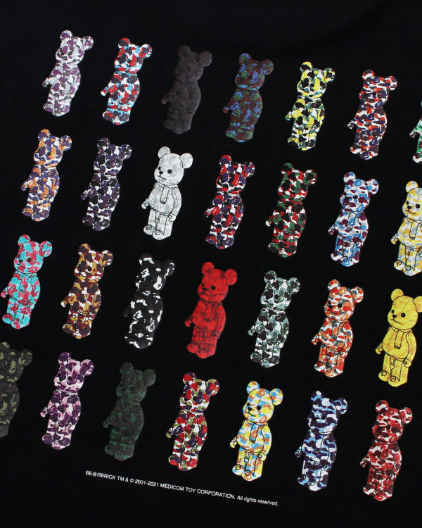Bape X Medicom Toy Camo BE@R Tricko Panske Čierne | SK-7061
