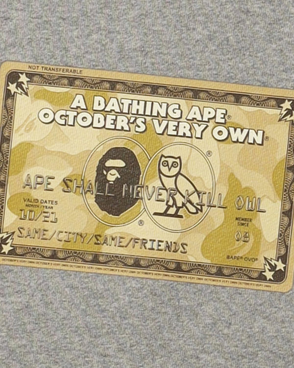Bape X OVO Card Crew Neck Mikiny Panske Siva | SK-1850
