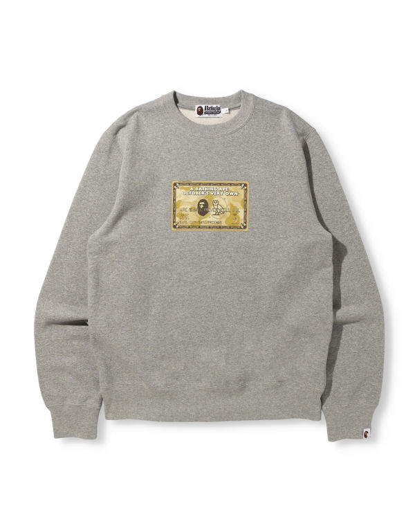 Bape X OVO Card Crew Neck Mikiny Panske Siva | SK-1850