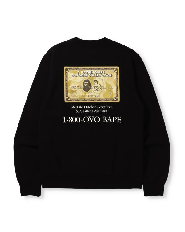 Bape X OVO Card Crew Neck Mikiny Panske Čierne | SK-9648