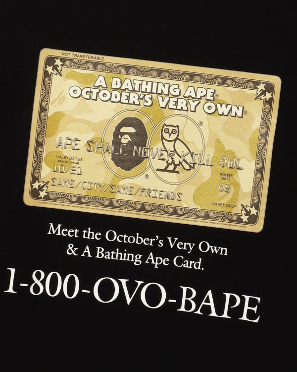 Bape X OVO Card Crew Neck Mikiny Panske Čierne | SK-9648