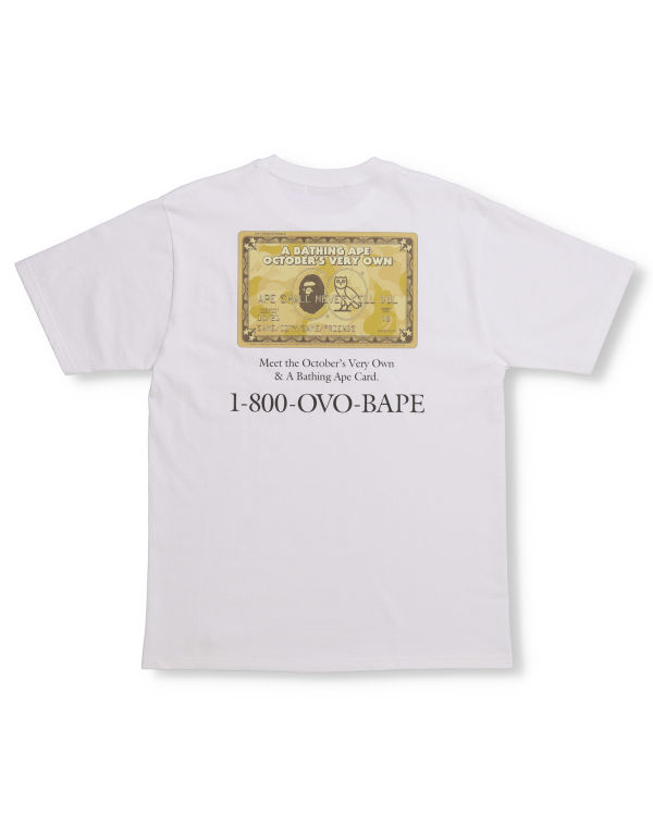 Bape X OVO Card Tricko Panske Biele | SK-6295