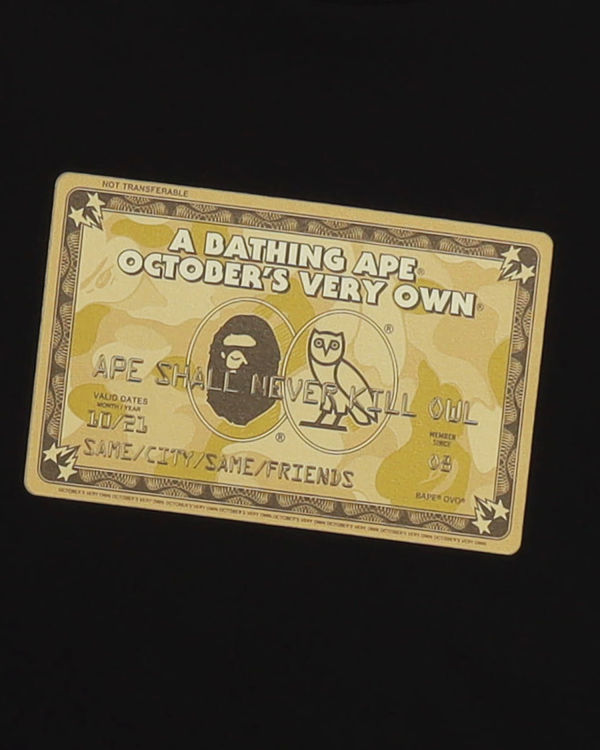 Bape X OVO Card Tricko Panske Čierne | SK-0347