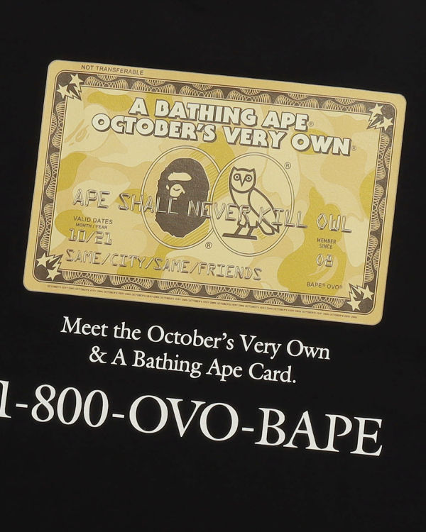 Bape X OVO Card Tricko Panske Čierne | SK-0347