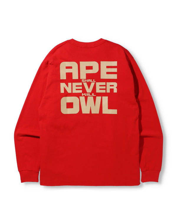 Bape X OVO Long Sleeve Tricko Panske Svetlo Červené | SK-1395