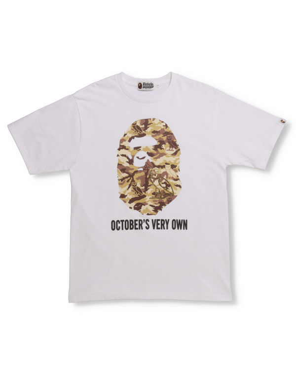 Bape X OVO Woodland Camo Ape Head Tricko Panske Biele | SK-2934