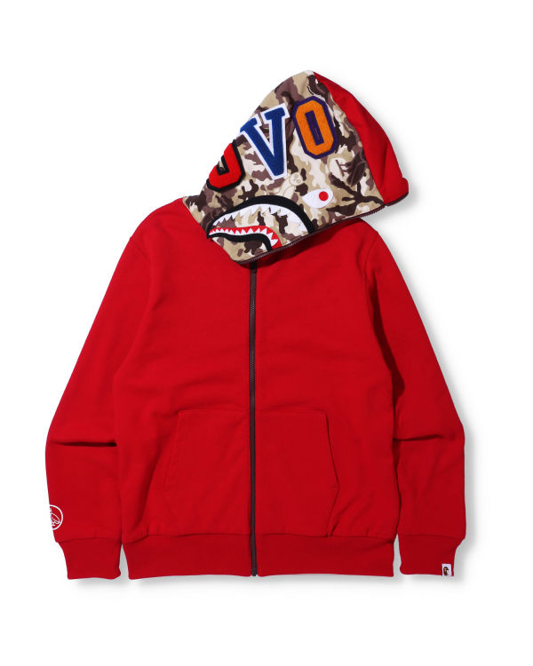 Bape X OVO Woodland Camo Shark Reversible Full Zip Mikiny S Kapucňou Panske Svetlo Červené | SK-9354