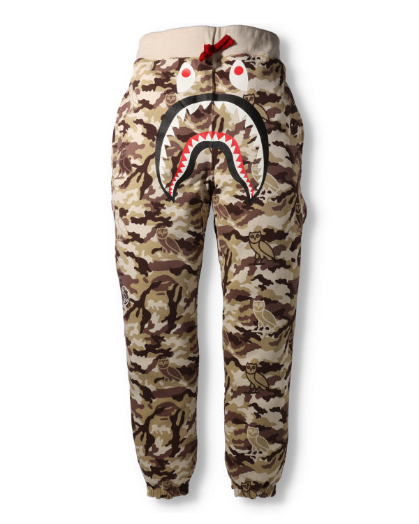 Bape X OVO Woodland Camo Shark Reversible Tepláky Panske Svetlo Červené | SK-9758