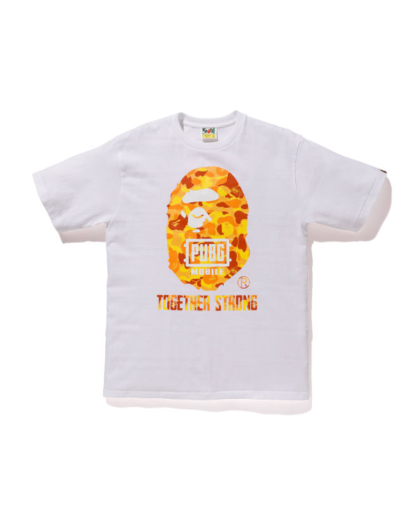 Bape X PUBG MOBILE Ape Head Tricko Panske Biele | SK-2396