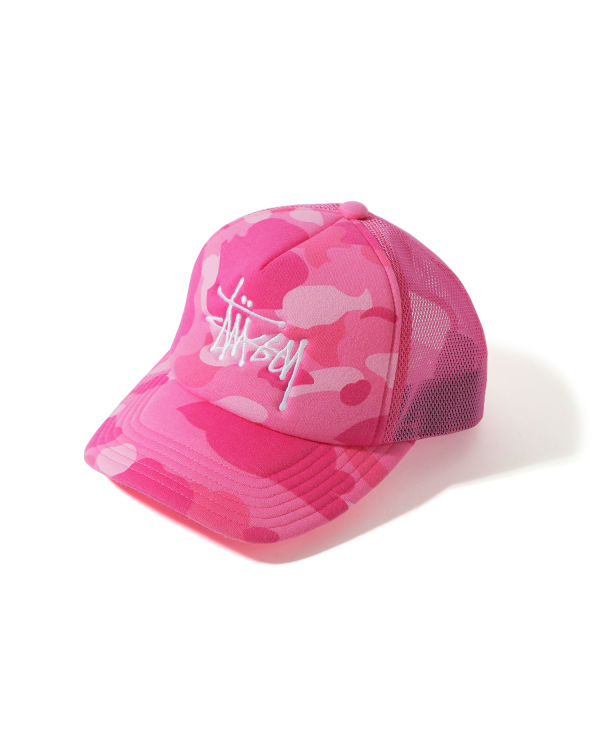 Bape X Stussy Trucker Caps Panske Ruzove | SK-9032