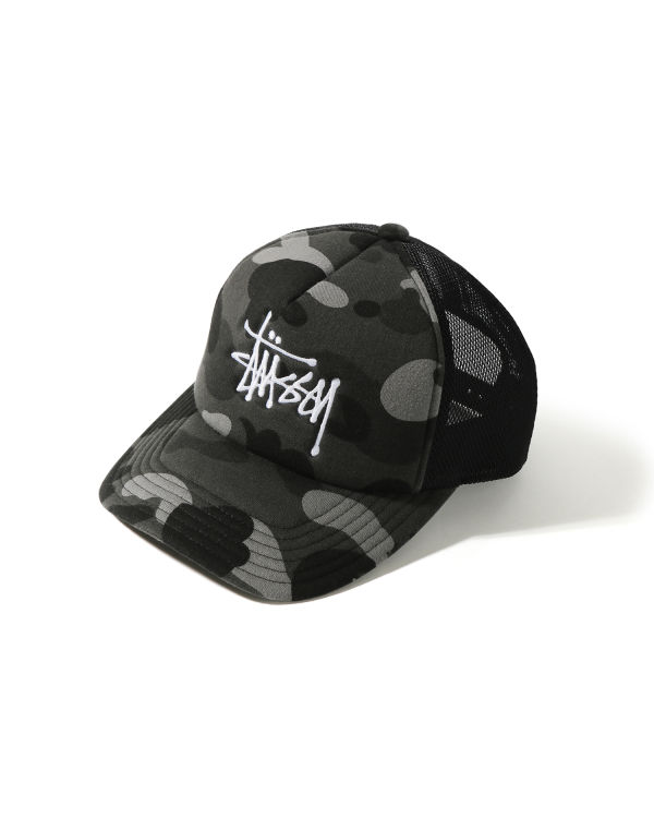 Bape X Stussy Trucker Caps Panske Čierne | SK-5217